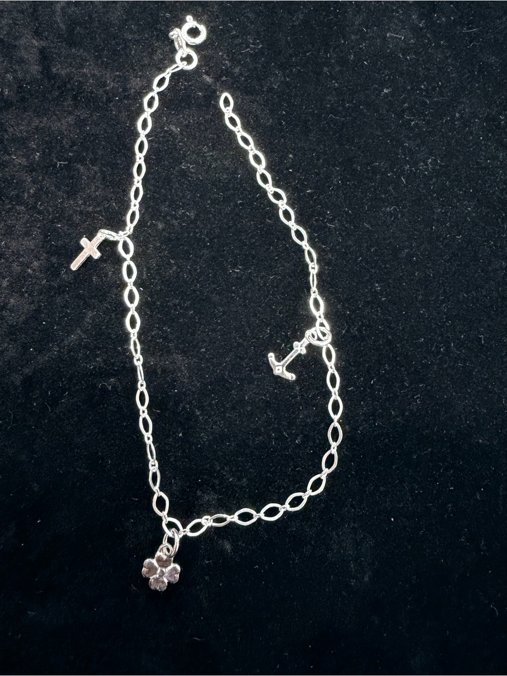 Charm Bracelet in 925 Sterling Silver Adjustable up to 10 Inches